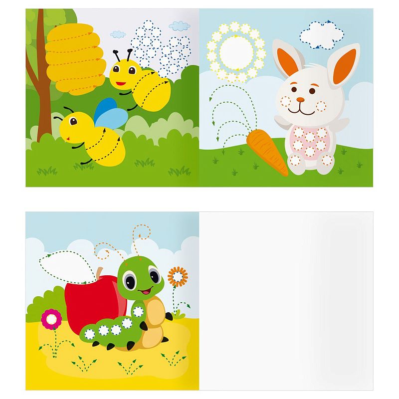 Раскраска 190*190мм ТРИ СОВЫ "Рисуем пальчиками. Выпуск №2", 8стр., цветной фон