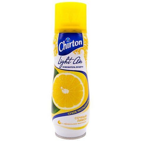 Освежитель воздуха аэрозольный 300 мл CHIRTON (Чиртон) Light Air "Сочный лимон", сухое распыление, 45620, 4607145645620 