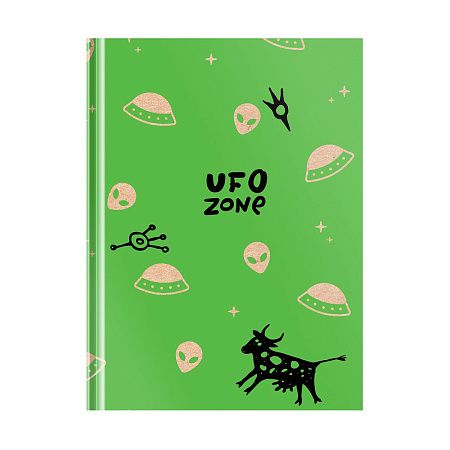 Бизнес-блокнот А6, 80л., BG "UFO zone", матовая ламинация