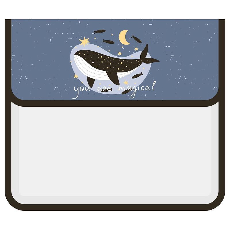 Папка для тетрадей 1 отделение, ArtSpace "The Magic Whale", А5, пластик, на липучке