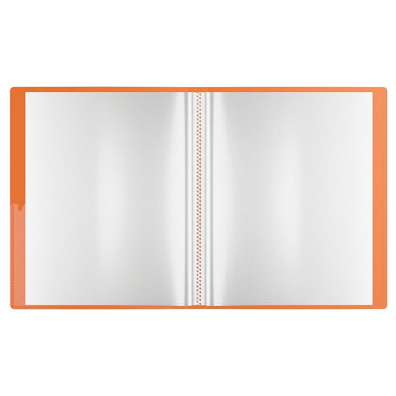 Папка с 40 вкладышами Berlingo "Soft Touch Pro", 24мм, 700мкм, с внутр. карманом, бирюзовая, внутр. оранжевая, софт-тач 