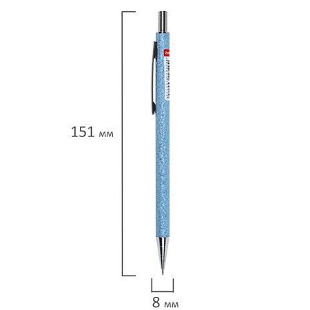 Карандаш механический 0,5 мм, HB, BRAUBERG OCEAN BLUE, металлический корпус, 181978 