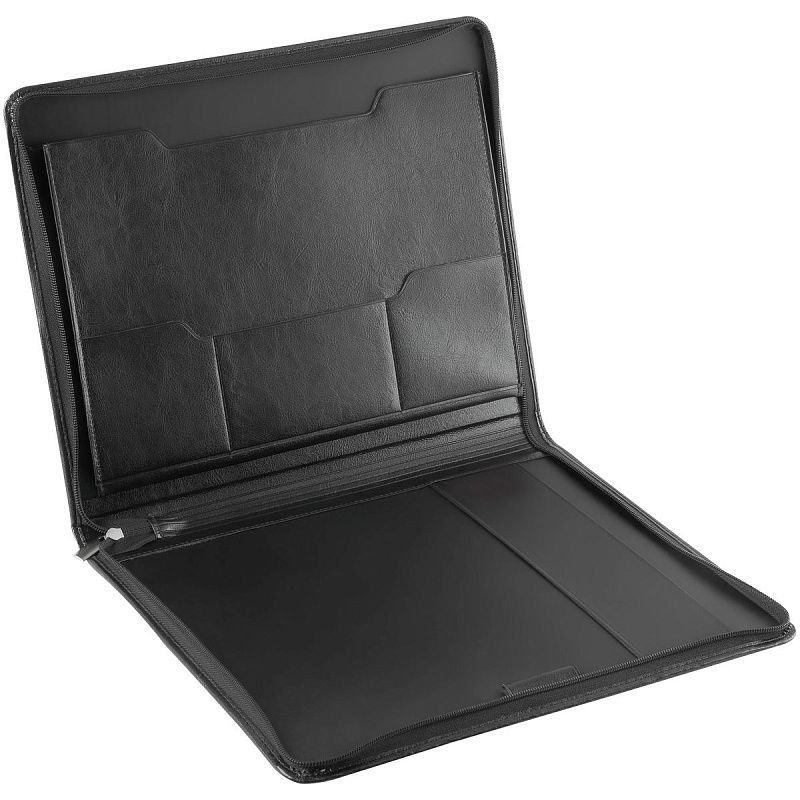 Папка деловая OfficeSpace "Vesta" имп. кожзам, на молнии, блокнот 