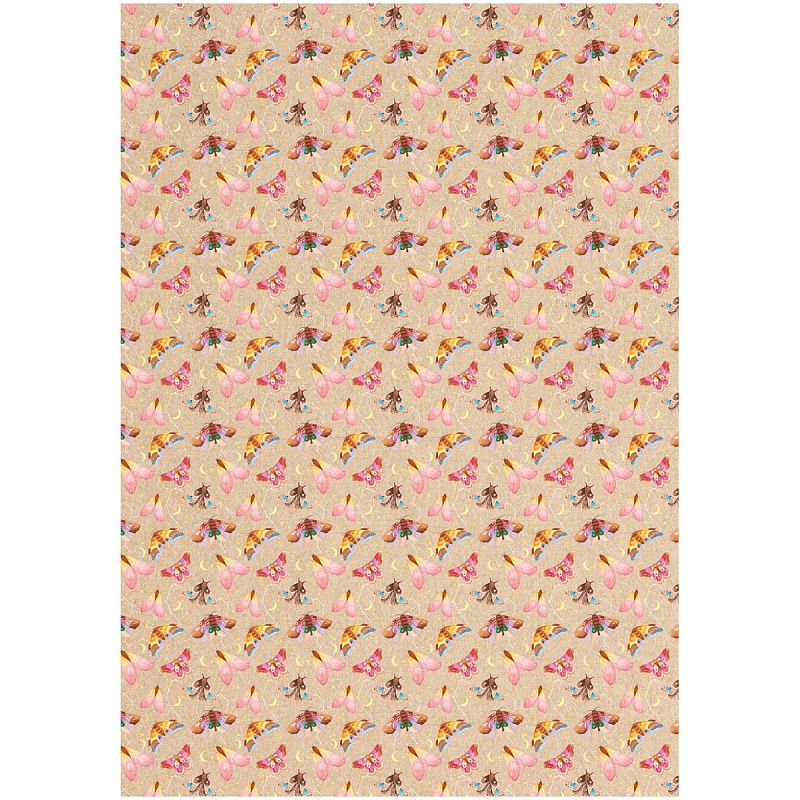 Упаковочная бумага крафт 70*100см, MESHU "Крылатые созданья", 70г/м2, ассорти 5 дизайнов