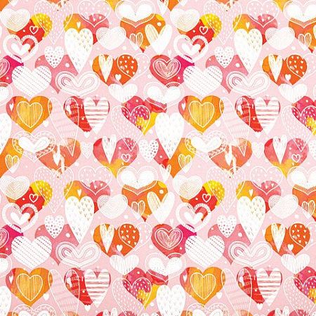 Бумага упаковочная "Love Story", 70x100 см, 10 дизайнов ассорти, ЗОЛОТАЯ СКАЗКА, 591916
