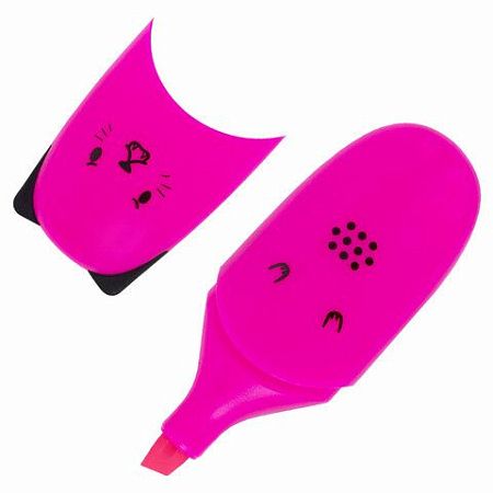 Набор текстовыделителей мини 6 ЦВЕТОВ BRAUBERG KIDS "CUTE CATS NEON", линия 1-5 мм, 152435 
