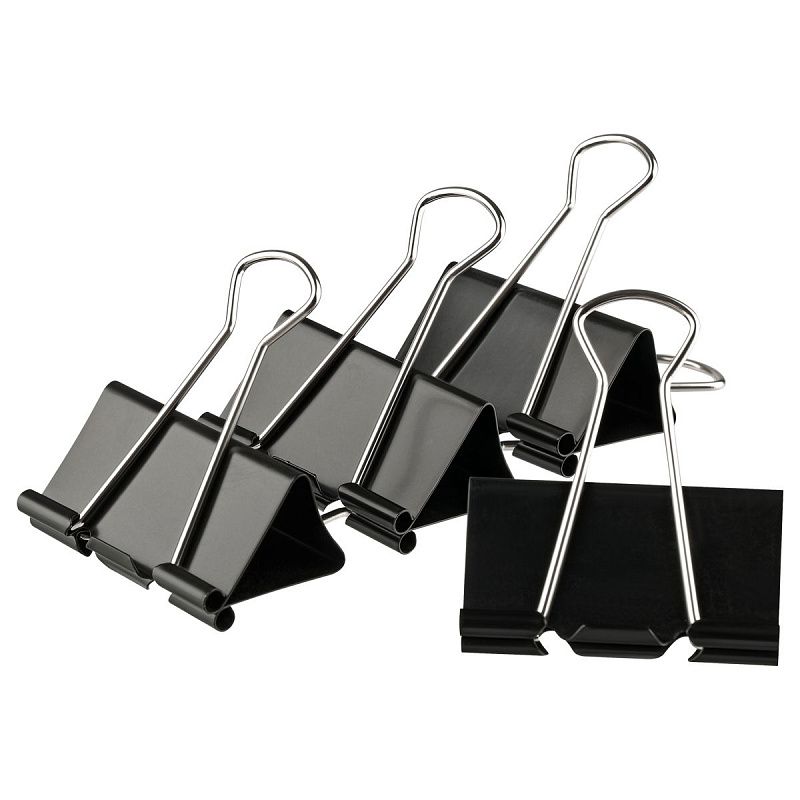 Зажимы для бумаг 41мм, OfficeSpace, 12шт., черные, картонная коробка