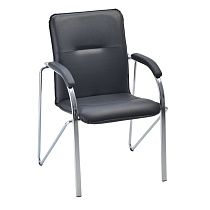 Стул Helmi HL-F04 "Самба М", каркас металл хром, экокожа, черный BOX2