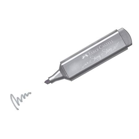 Текстовыделитель Faber-Castell "TL 46 Metallic" мерцающий серебряный, 1-5мм 