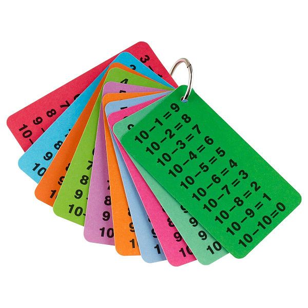 Обучающие карточки ТРИ СОВЫ "Таблица сложения/Таблица вычитания", 10шт., двусторонние, ламинированные