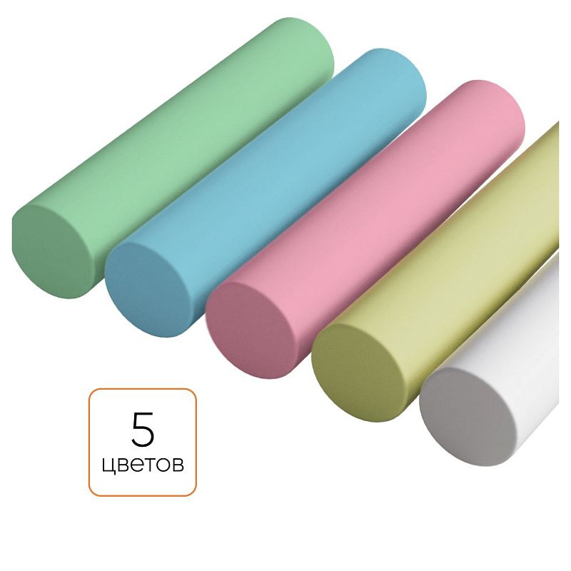 Мелки для асфальта Гамма "Мультики", цветные, 8шт., 5цв., круглые, пластиковое ведро 