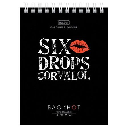 Блокнот МАЛЫЙ ФОРМАТ А6, 40 л., гребень, картон, клетка, HATBER, "Проект "Капланопись", 090639, 40Б6В1гр