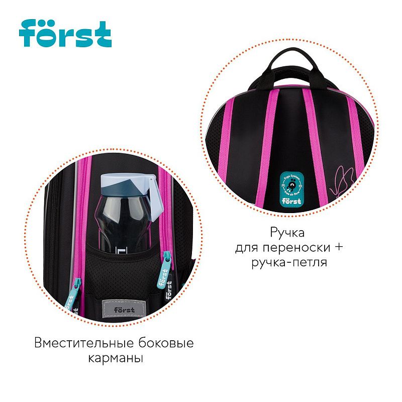 Рюкзак Först F-Cloud "Butterfly Harmony" 37*28,5*16,5см, 3 отделения, 3 кармана, анатомическая спинка 