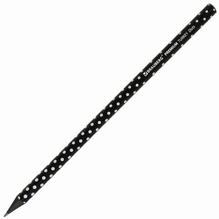 Карандаш чернографитный BRAUBERG "PREMIUM TURKEY", 1 шт., "Dots", НВ, ассорти, дисплей, 181563 