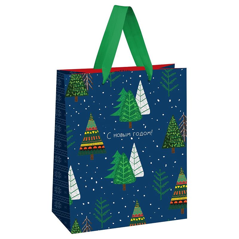 Пакет подарочный 18*23*10см MESHU "Funny snowman", блестки, матовая ламинация