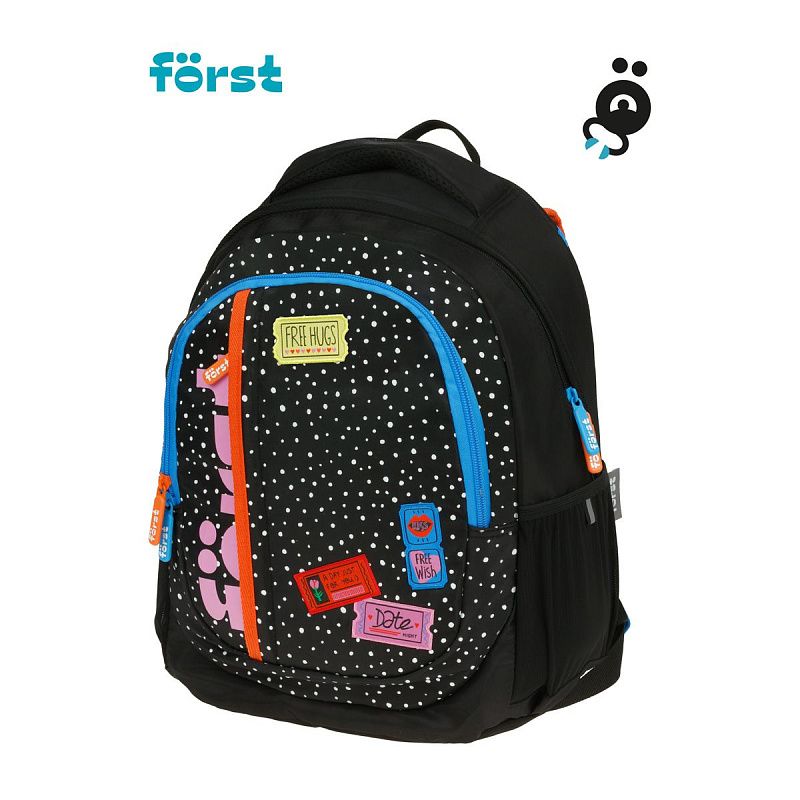 Рюкзак Först F-Trend "Dots style" 40*29*18см, 2 отделения, 3 кармана, эргономичная спинка 