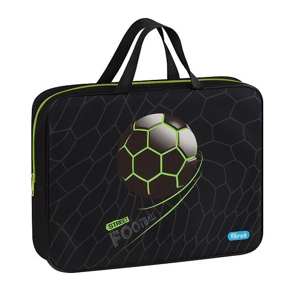 Папка текстильная с ручками 1 отделение, А4 Först "Street Football", 350*265*80мм, текстиль, на молнии