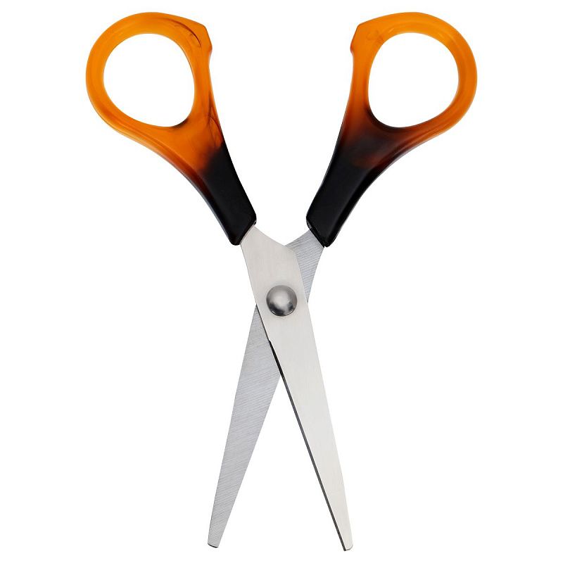 Ножницы OfficeSpace 13,7см, ручки под янтарь, ПВХ чехол с европодвесом