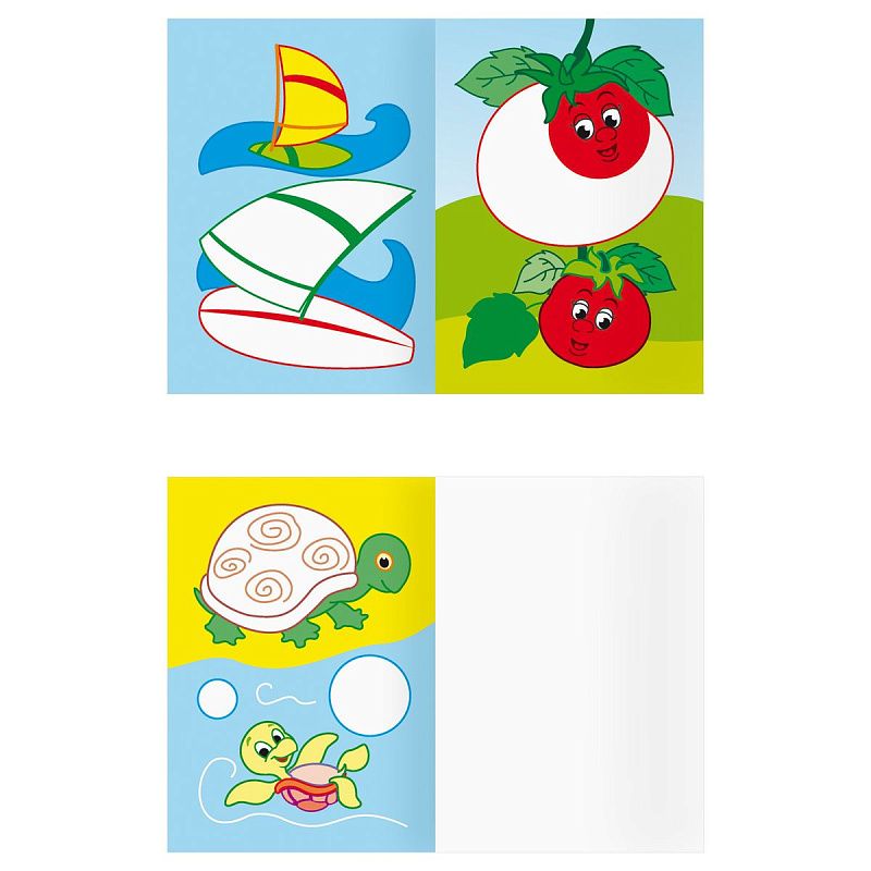 Раскраска с цв. фоном А5,  8 стр., ТРИ СОВЫ  "Для малышей. Выпуск 2"