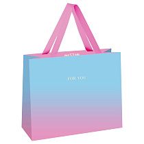 Пакет подарочный 32*26*12см MESHU "Duotone. Light blue-Pink gradient", отд. фольгой, матовая ламинация Пакет подарочный 32*26*12см MESHU "Duotone. Light blue-Pink gradient", отд. фольгой, матовая ламинация
