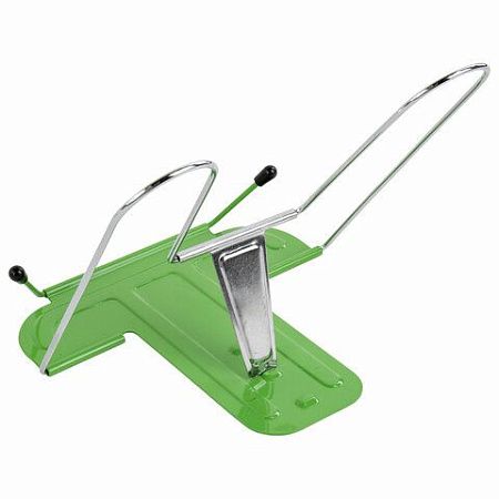 Подставка для книг и учебников BRAUBERG LINE+, металлическая, зеленая, европодвес, 238072 