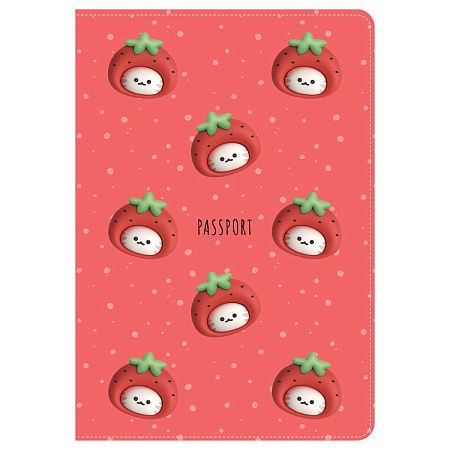 Обложка для паспорта MESHU "Strawberry", ПВХ, 2 кармана 