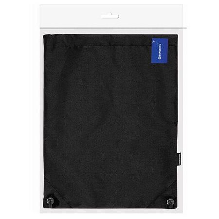 Мешок для обуви BRAUBERG плотный, карман на молнии, подкладка, 43х33 см, Total Black, 272427 