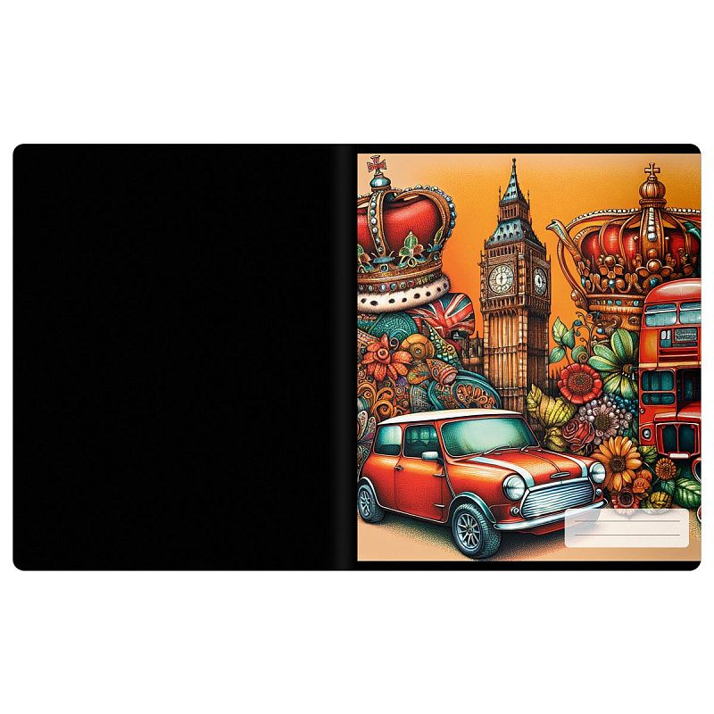 Тетрадь предметная 48л. BG "Информационное поле" - Английский язык, soft-touch ламинация, выб. лак