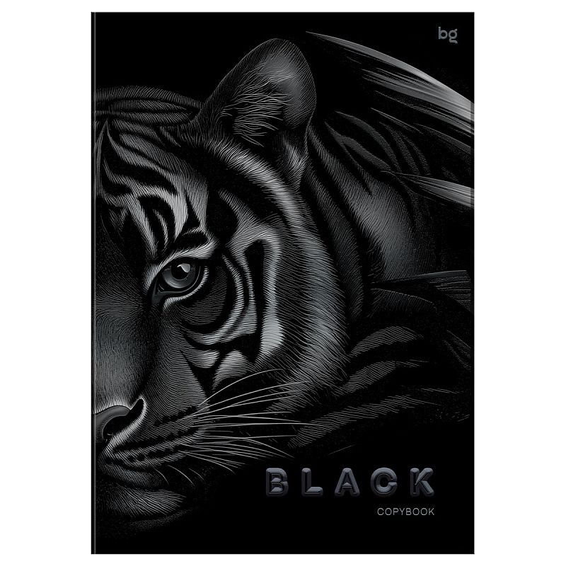 Тетрадь 96л., А4, клетка BG "Just black", soft-touch ламинация, выб. лак