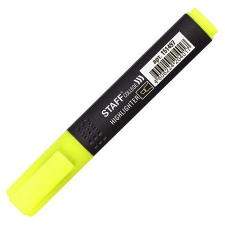 Текстовыделитель STAFF College "STICK HL-497", ЖЕЛТЫЙ, 1-4 мм, 151497 