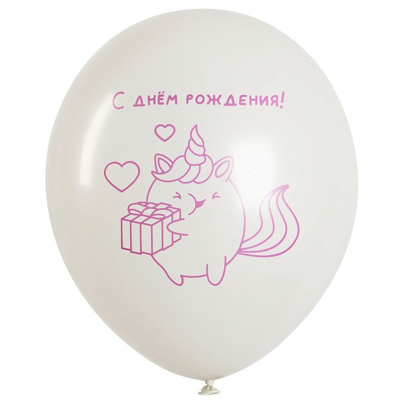 Воздушные шары, 25шт., М12/30см, MESHU "Unicorn love", пастель, ассорти