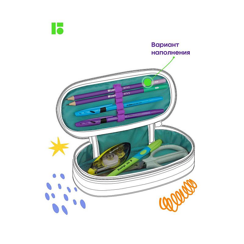 Пенал корпусный 1 отделение, 195*85*50 Berlingo "Hello", полиэстер 