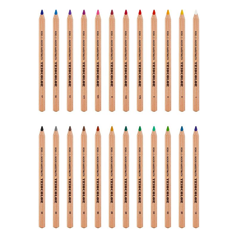 Карандаши цветные Koh-I-Noor "Jumbo Triocolor 3151", 24цв., трехгран., утолщен., неокр. корпус, картон