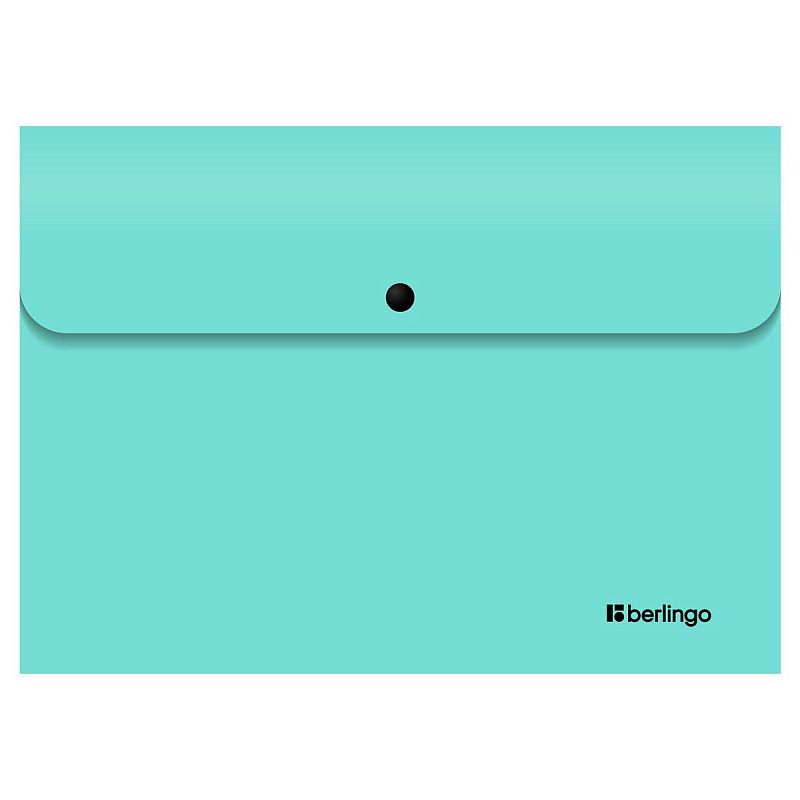 Папка-конверт на кнопке Berlingo "Instinct" А4, 330мкм, мятный