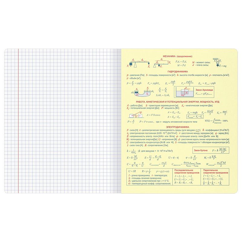 Тетрадь предметная 48л. BG "Информационное поле" - Физика, soft-touch ламинация, выб. лак