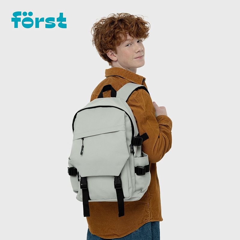 Рюкзак Först F-City "Gray Vibe" 43,5*28*16см, 1 отделение, 5 карманов, уплотненная спинка 