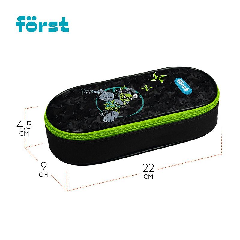 Пенал корпусный 1 отделение, 220*90*45 Först "Ninja", полиэстер 