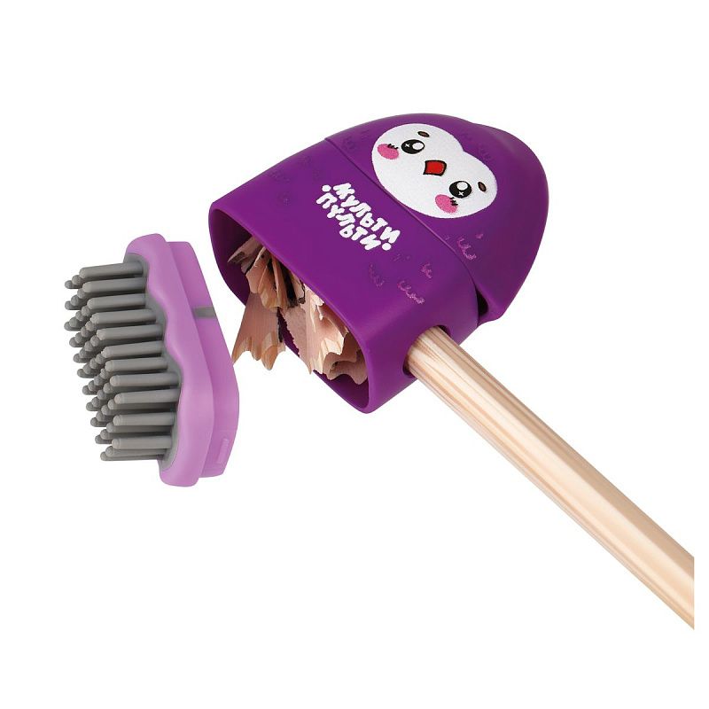 Точилка пластиковая с ластиком Мульти-Пульти "Милашки" 1 отверстие, контейнер, ассорти 