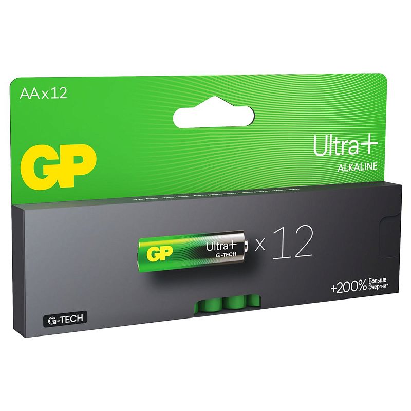 Батарейка GP Ultra Plus AA (LR6) 15AUP алкалиновая, BC12