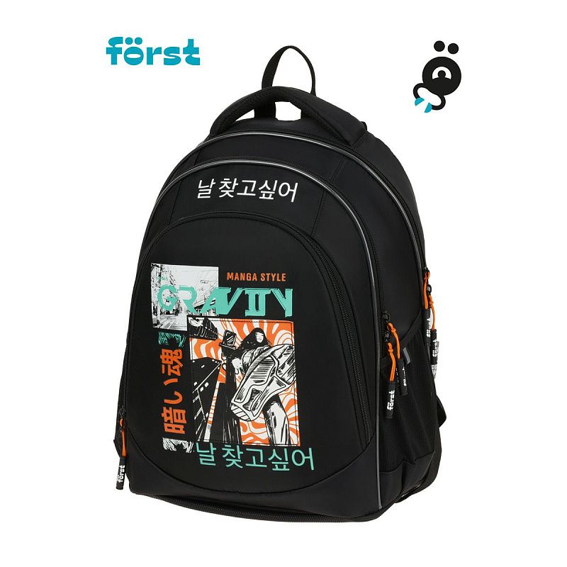 Рюкзак Först F-JUNIOR "Gravity" 38*29*18см, 3 отделения, 2 кармана, эргономичная спинка 