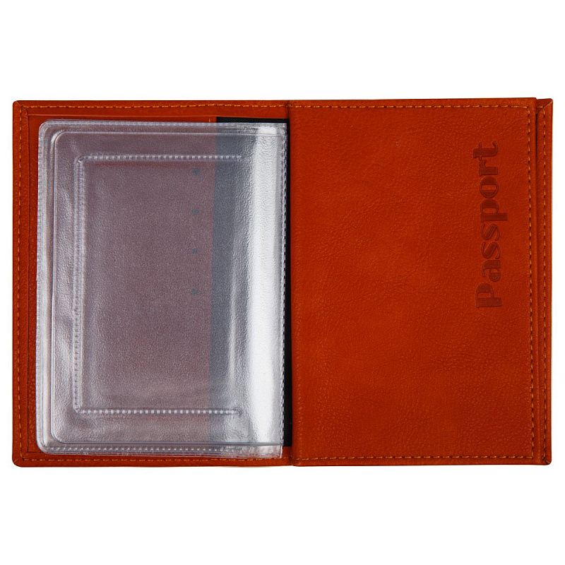 Обложка для автодокументов + паспорт OfficeSpace "AutoFiles", экокожа, красная 