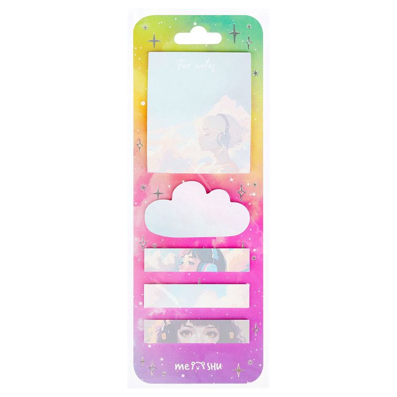 Флажки-закладки и самоклеящиеся блоки в наборе MESHU "Kawaii dreams", 20л., европодвес