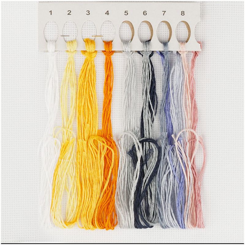 Набор для вышивания крестиком ТРИ СОВЫ "Зайка на луне", 10*13см, пакет с европодвесом