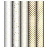 Упаковочная бумага глянц. 70*100см, MESHU "Pattern on white", 80г/м2, ассорти 5 дизайнов