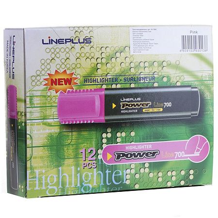 Текстовыделитель Line Plus "HI-700C" розовый, 1-5мм 