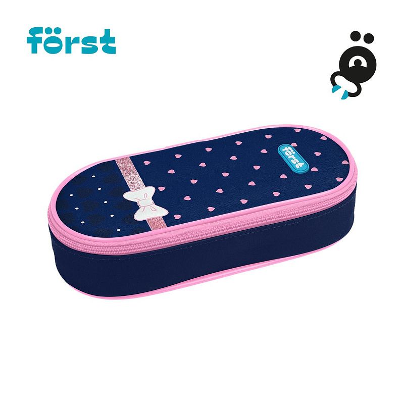 Пенал корпусный 1 отделение, 220*90*45 Först "Sweet hearts", полиэстер 