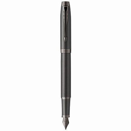 Ручка перьевая PARKER "IM Professionals Monochrome Titanium", темно-серый лак, сталь, синяя, 2172959 