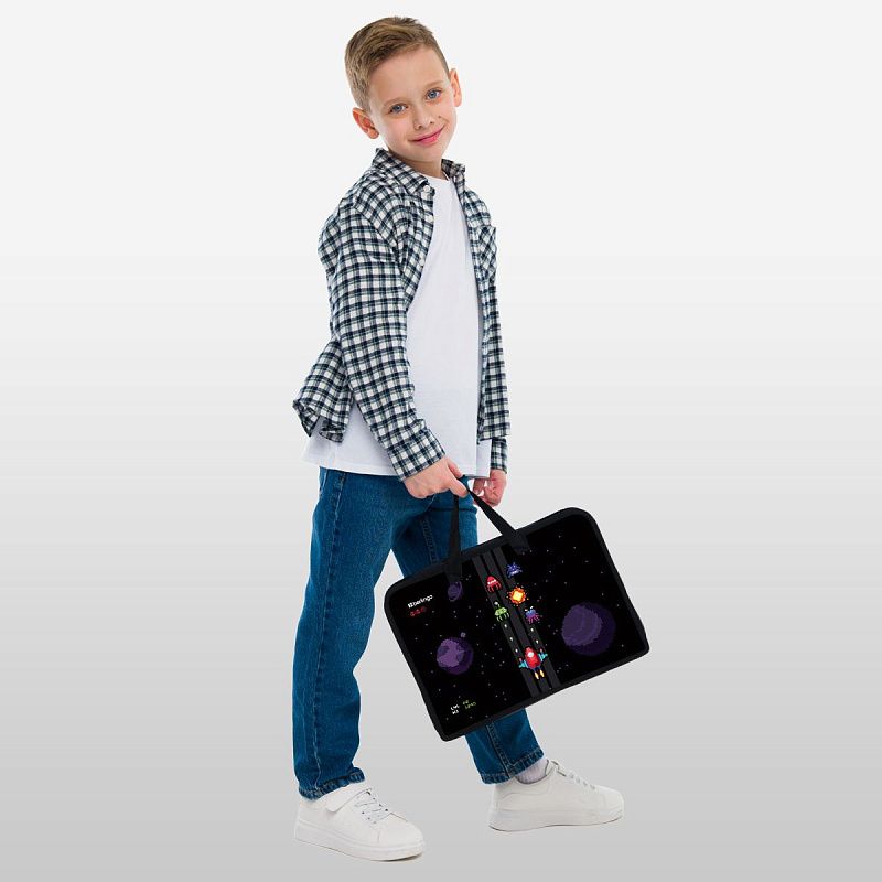 Папка с ручками 1 отделение, А4 Berlingo "Space Battle", 340*245*75мм, пластик, на молнии 