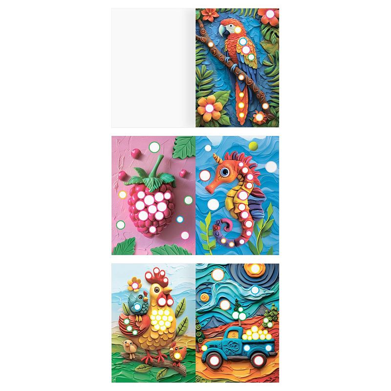 Раскраска пластилином А5, 8 стр., ТРИ СОВЫ "Выпуск №2"