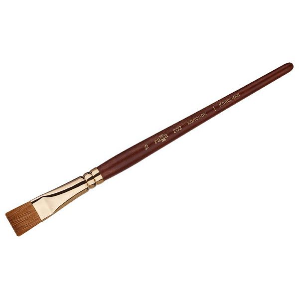 Кисть художественная колонок Гамма "Классика", плоская №16